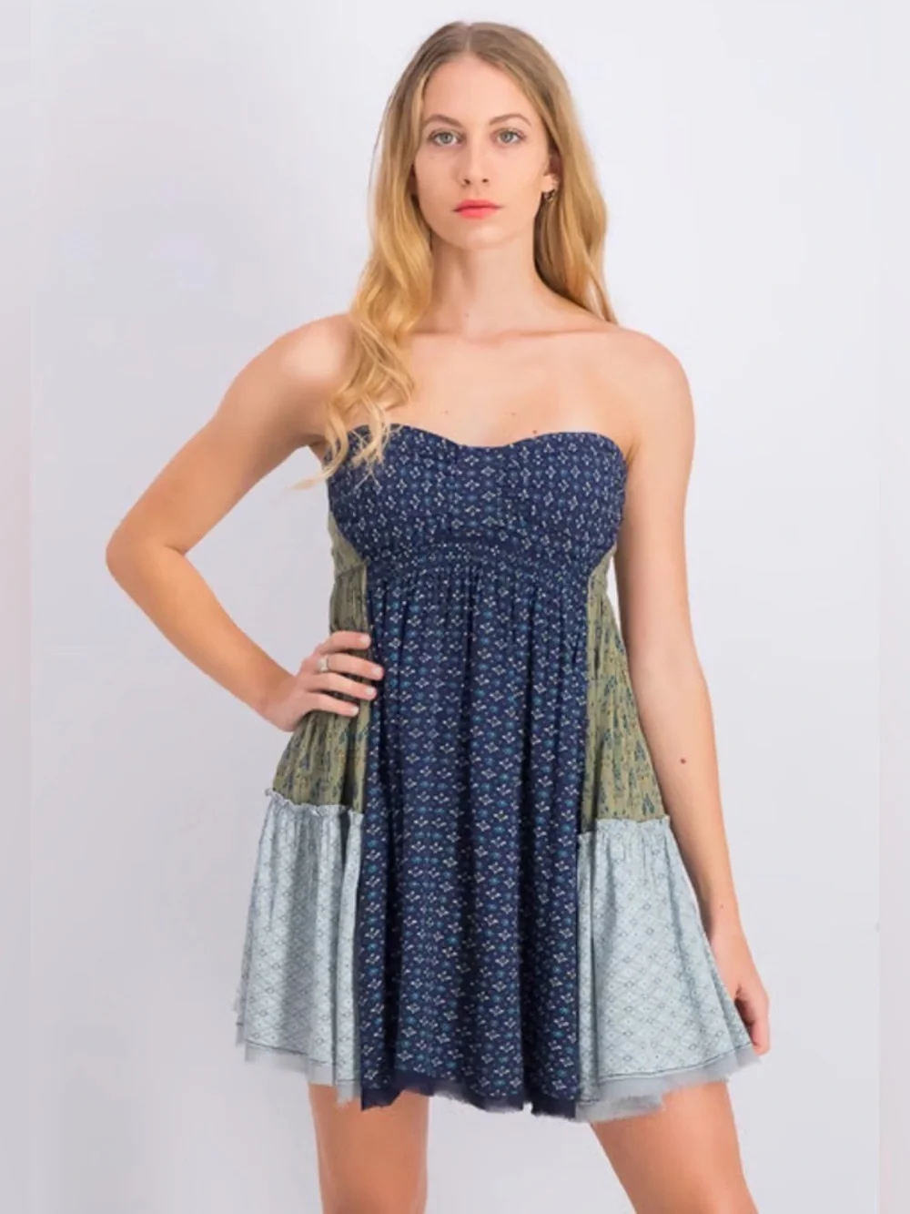 Free People Across The Sea Strapless Floral Tunic Top/mini dress - Picture 3 of 13
